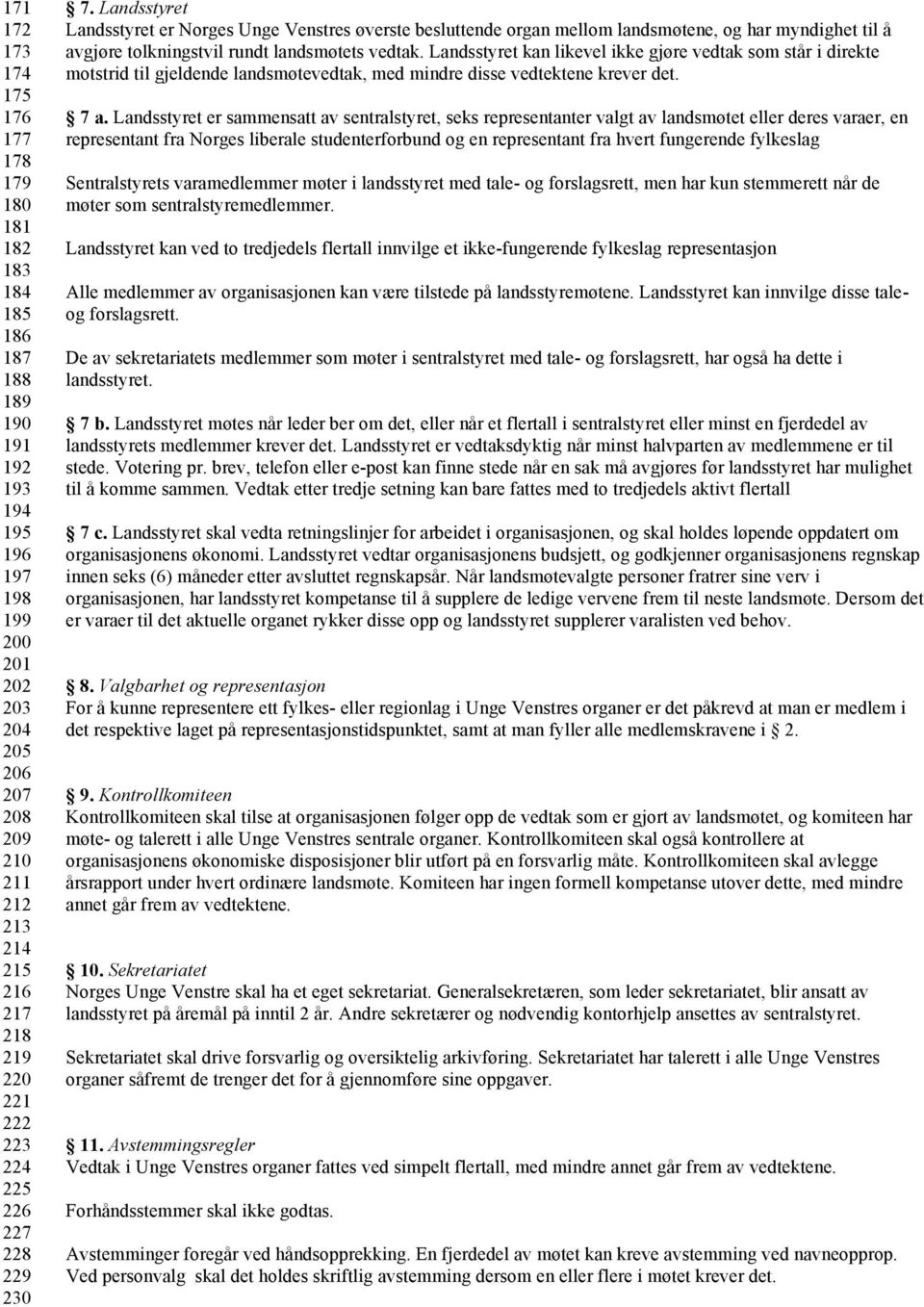 Landsstyret Landsstyret er Norges Unge Venstres øverste besluttende organ mellom landsmøtene, og har myndighet til å avgjøre tolkningstvil rundt landsmøtets vedtak.