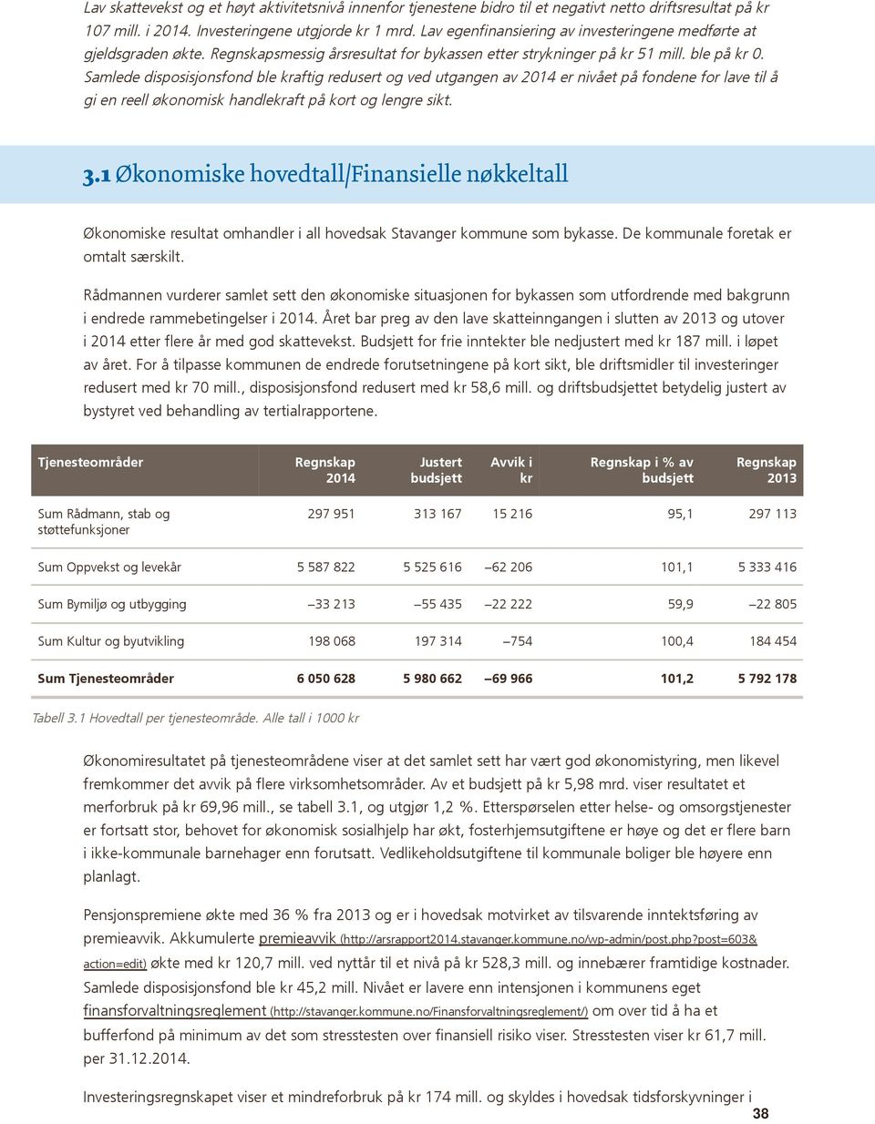 Samlede disposisjonsfond ble kraftig redusert og ved utgangen av 2014 er nivået på fondene for lave til å gi en reell økonomisk handlekraft på kort og lengre sikt. 3.