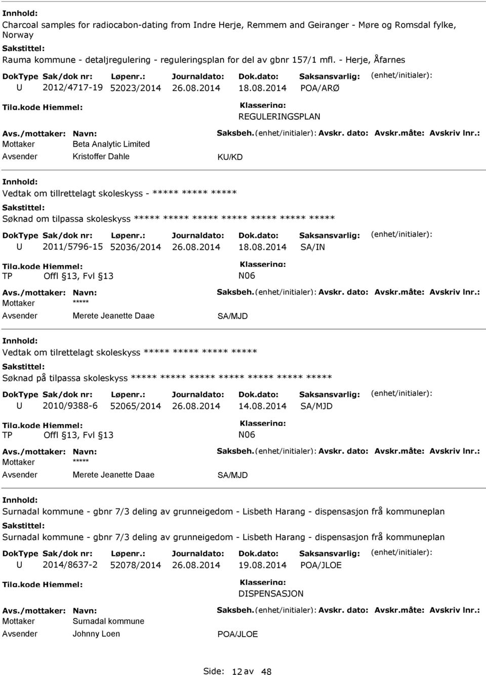 : Mottaker Beta Analytic Limited Kristoffer Dahle K/KD nnhold: Vedtak om tillrettelagt skoleskyss - ***** ***** ***** Søknad om tilpassa skoleskyss ***** ***** ***** ***** ***** ***** *****