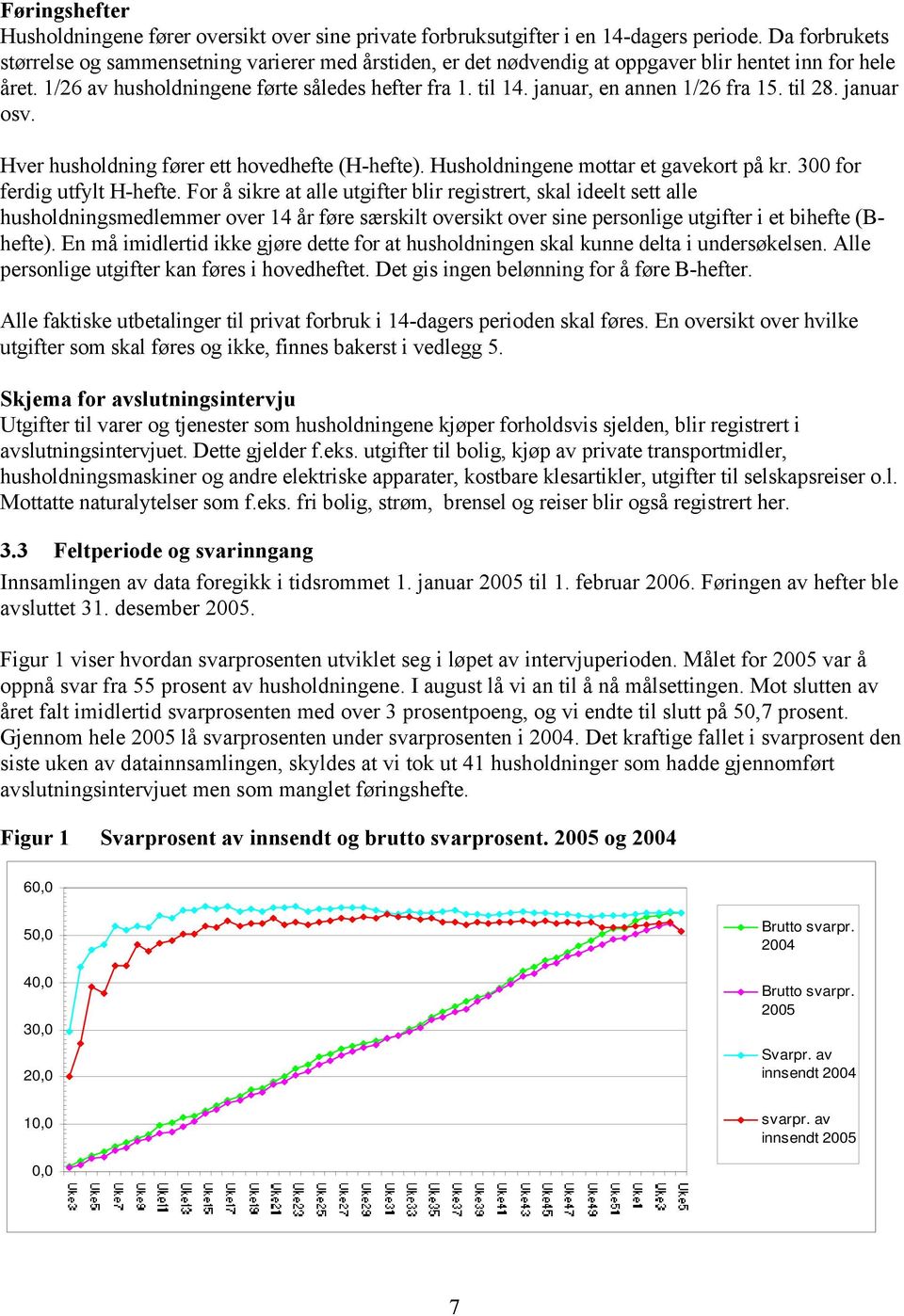 januar, en annen 1/26 fra 15. til 28. januar osv. Hver husholdning fører ett hovedhefte (H-hefte). Husholdningene mottar et gavekort på kr. 300 for ferdig utfylt H-hefte.