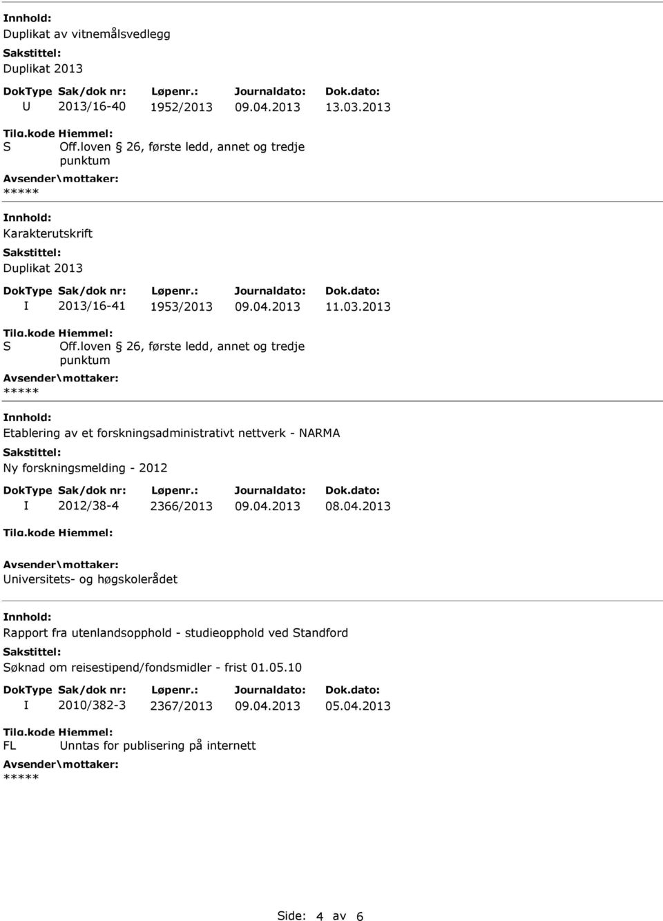 2013 nnhold: Etablering av et forskningsadministrativt nettverk - NARMA Ny forskningsmelding - 2012