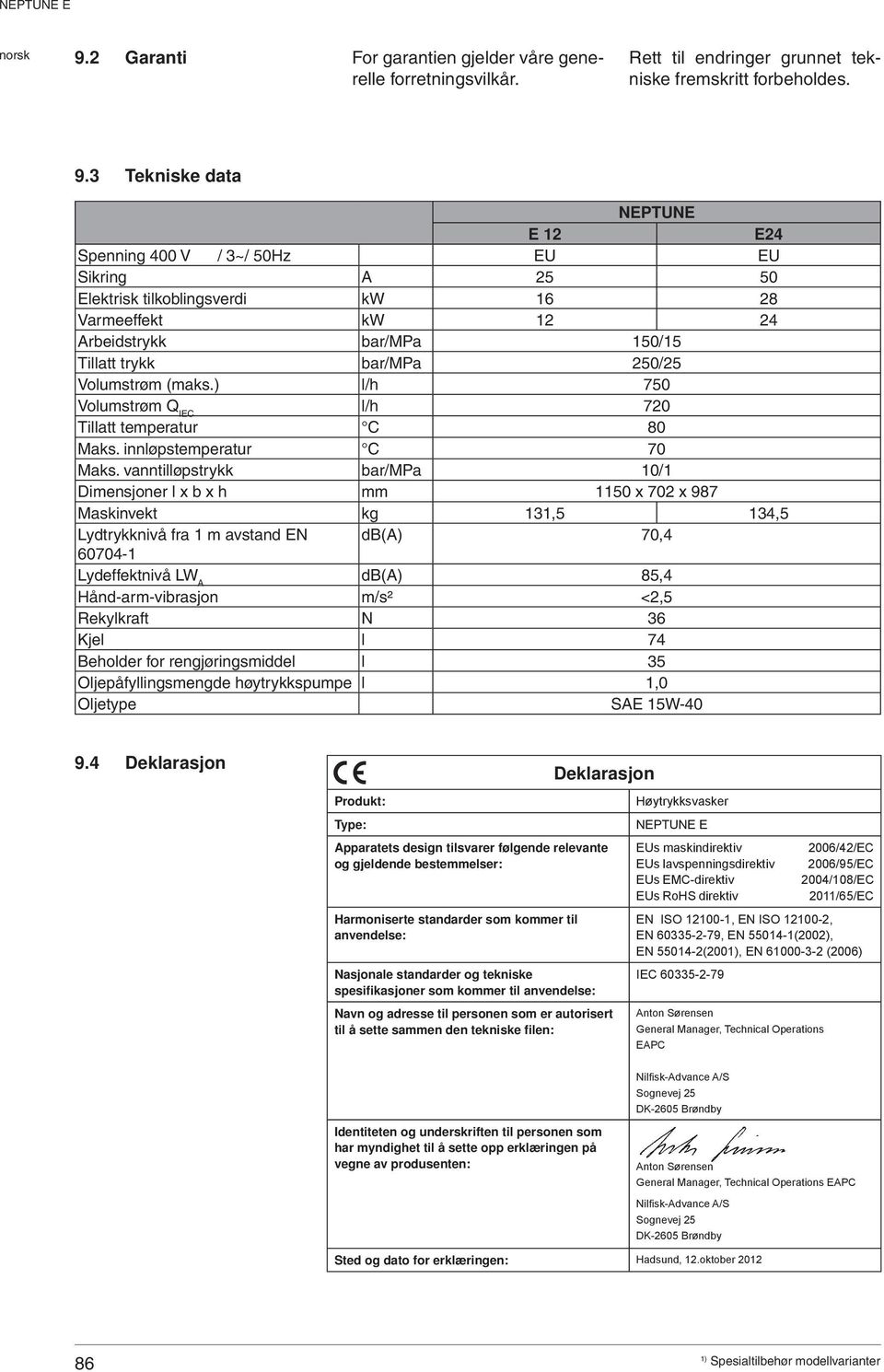 Volumstrøm (maks.) l/h 750 Volumstrøm Q IEC l/h 720 Tillatt temperatur C 80 Maks. innløpstemperatur C 70 Maks.