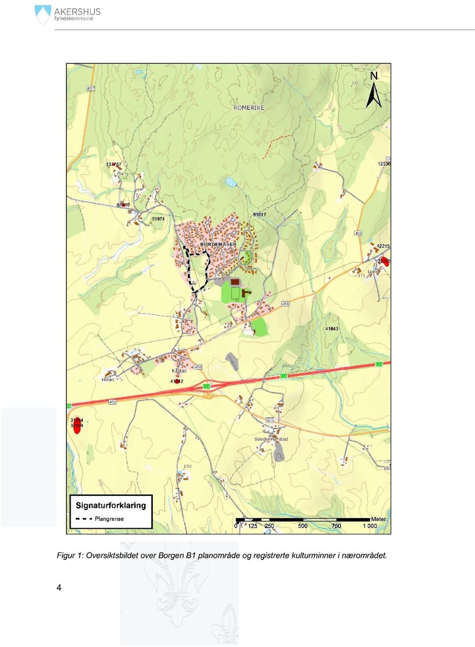 Borgen B1 planområde og