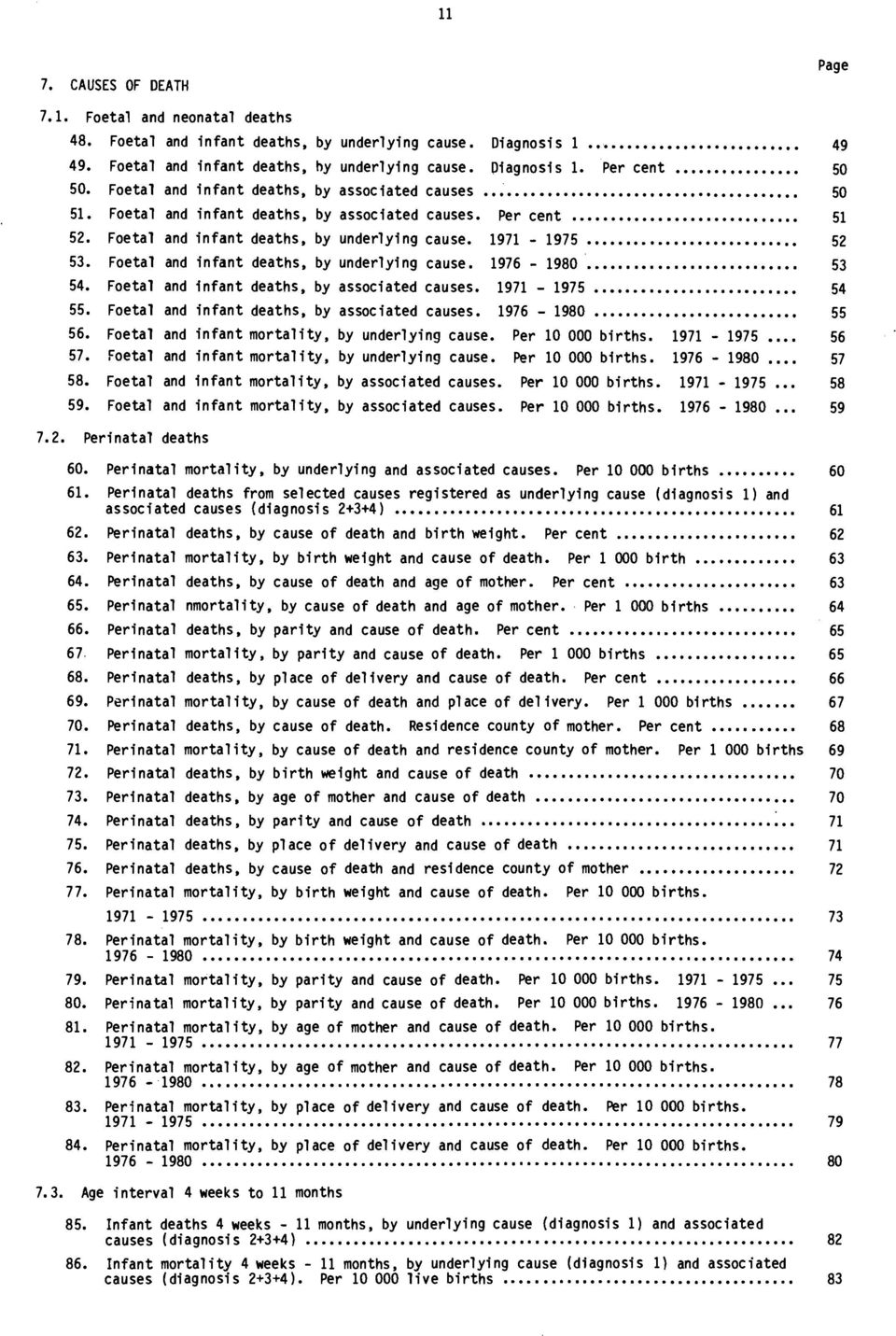 Foetal and infant mortality, 59. Foetal and infant mortality, Page underlying cause. Diagnosis 1 49 underlying cause. Diagnosis 1. Per cent 50 associated causes 50 associated causes.