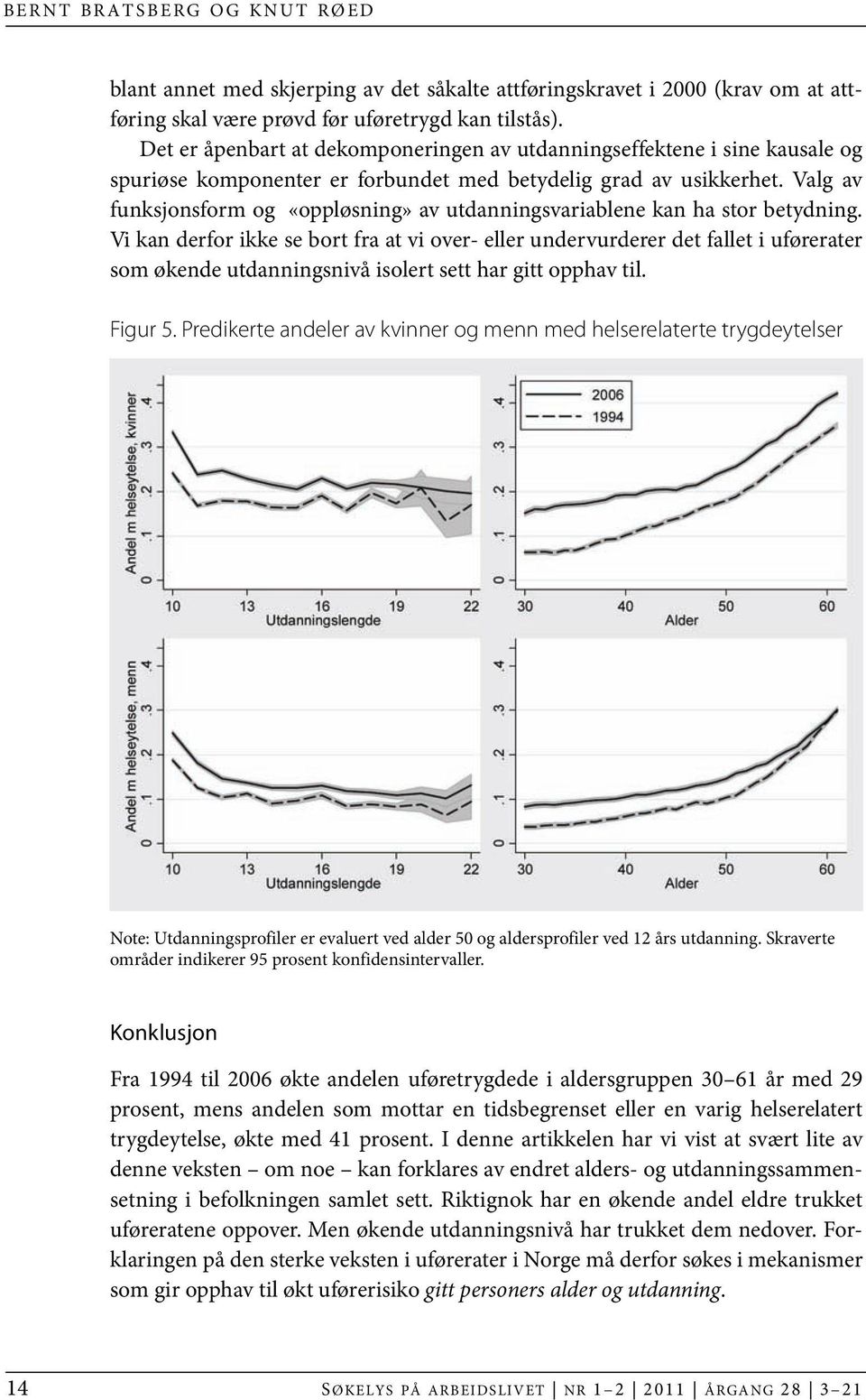 Valg av funksjonsform og «oppløsning» av utdanningsvariablene kan ha stor betydning.