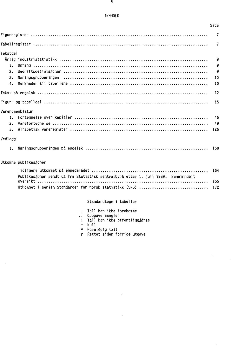 Næringsgrupperingen pa engelsk 160 Side Utkomne publikasjoner Tidligere utkommet på emneområdet 164 ublikasjoner sendt ut fra Statistisk sentralbyra etter 1. juli 1989.