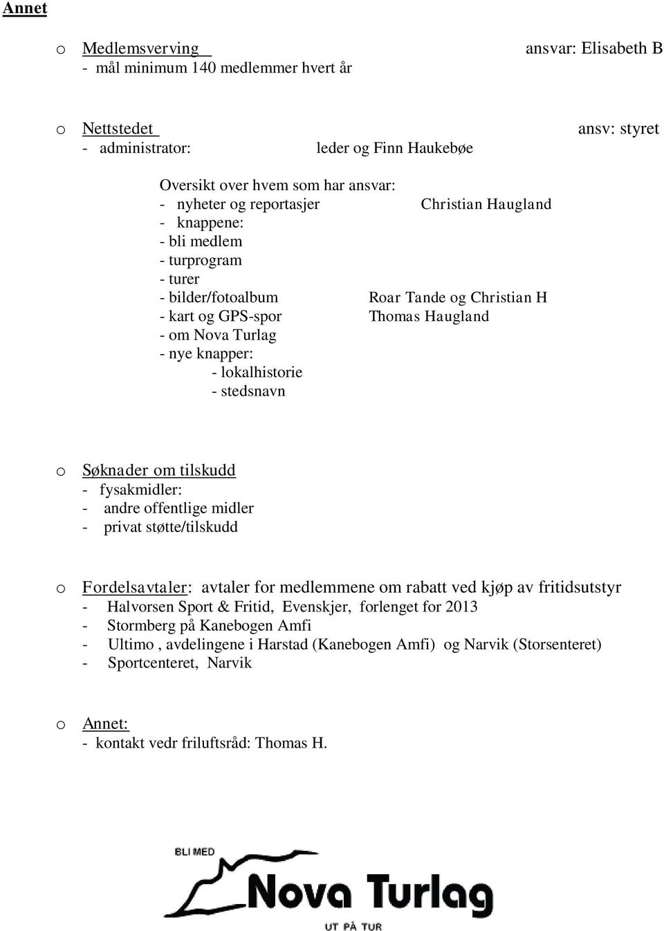 lalhistorie - stedsnavn o Søknader om tilskudd - fysakmidler: - andre offentlige midler - privat støtte/tilskudd o Fordelsavtaler: avtaler for medlemmene om rabatt ved kjøp av fritidsutstyr -