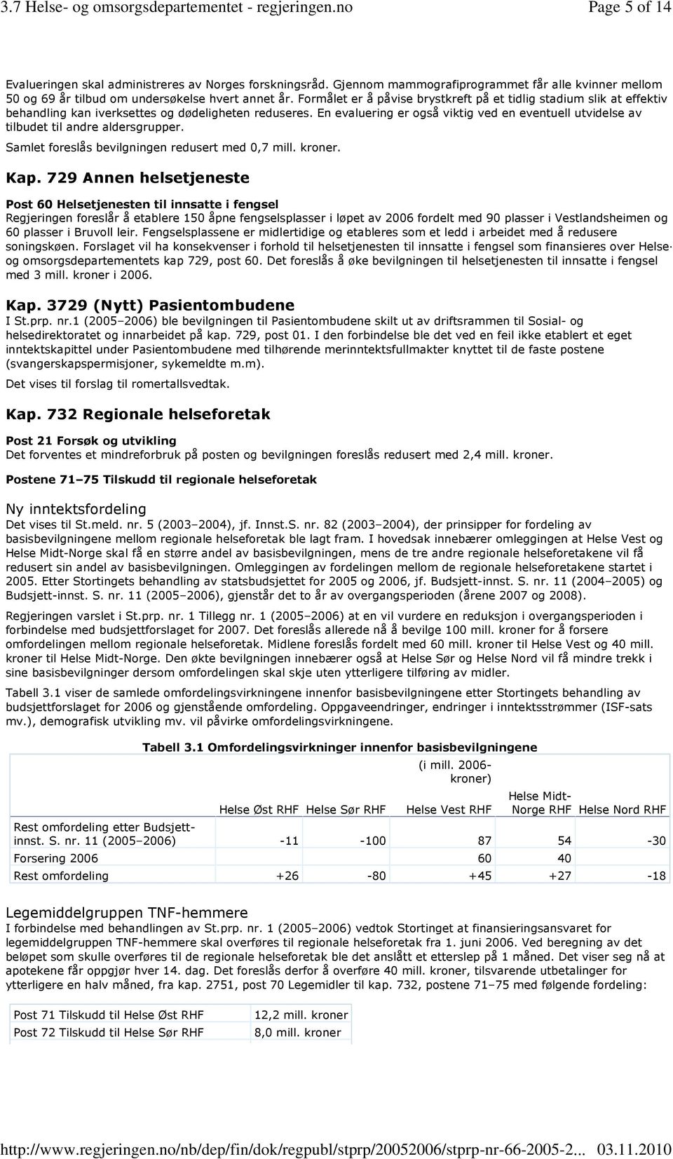 En evaluering er også viktig ved en eventuell utvidelse av tilbudet til andre aldersgrupper. Samlet foreslås bevilgningen redusert med 0,7 mill. kroner. Kap.