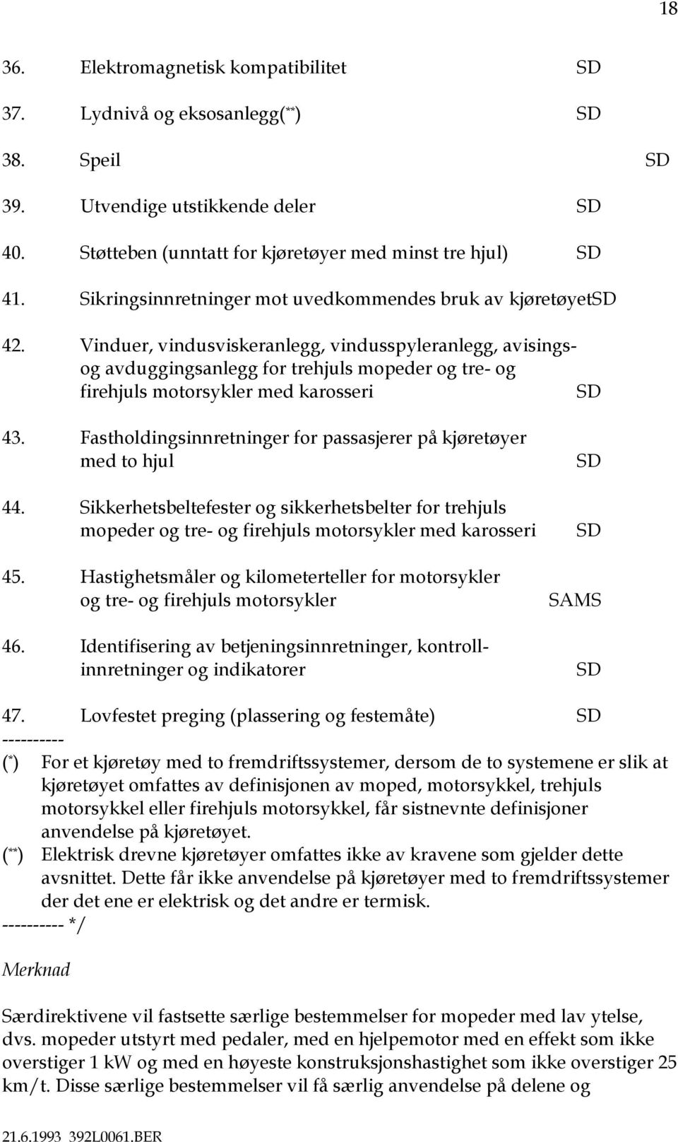 Vinduer, vindusviskeranlegg, vindusspyleranlegg, avisingsog avduggingsanlegg for trehjuls mopeder og tre- og firehjuls motorsykler med karosseri SD 43.