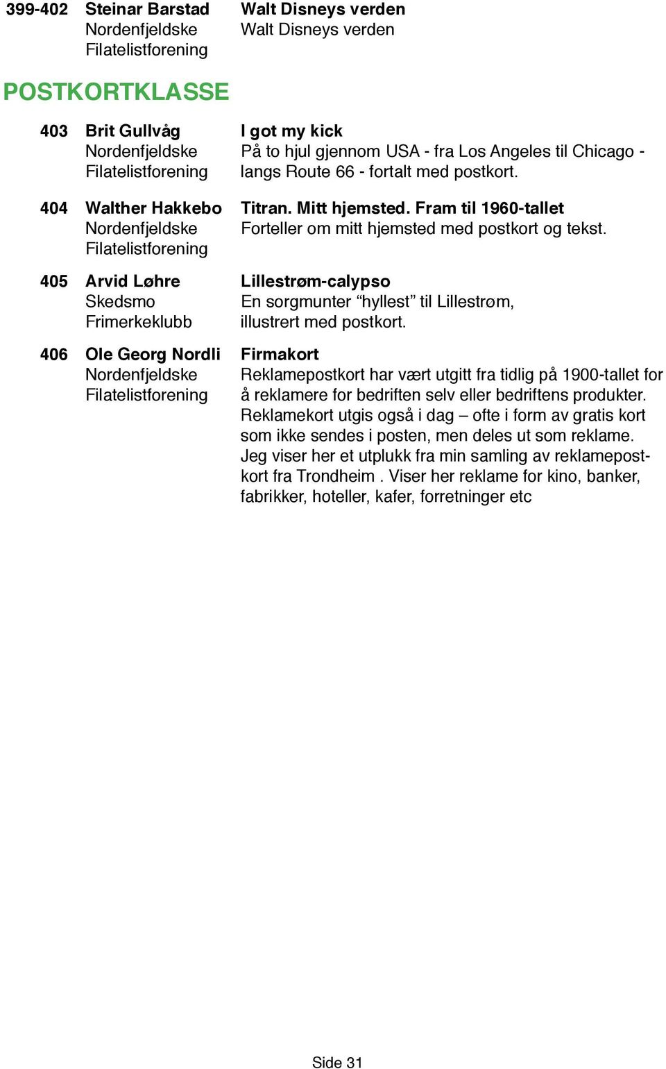 405 Arvid Løhre Lillestrøm-calypso Skedsmo En sorgmunter hyllest til Lillestrøm, Frimerkeklubb illustrert med postkort.