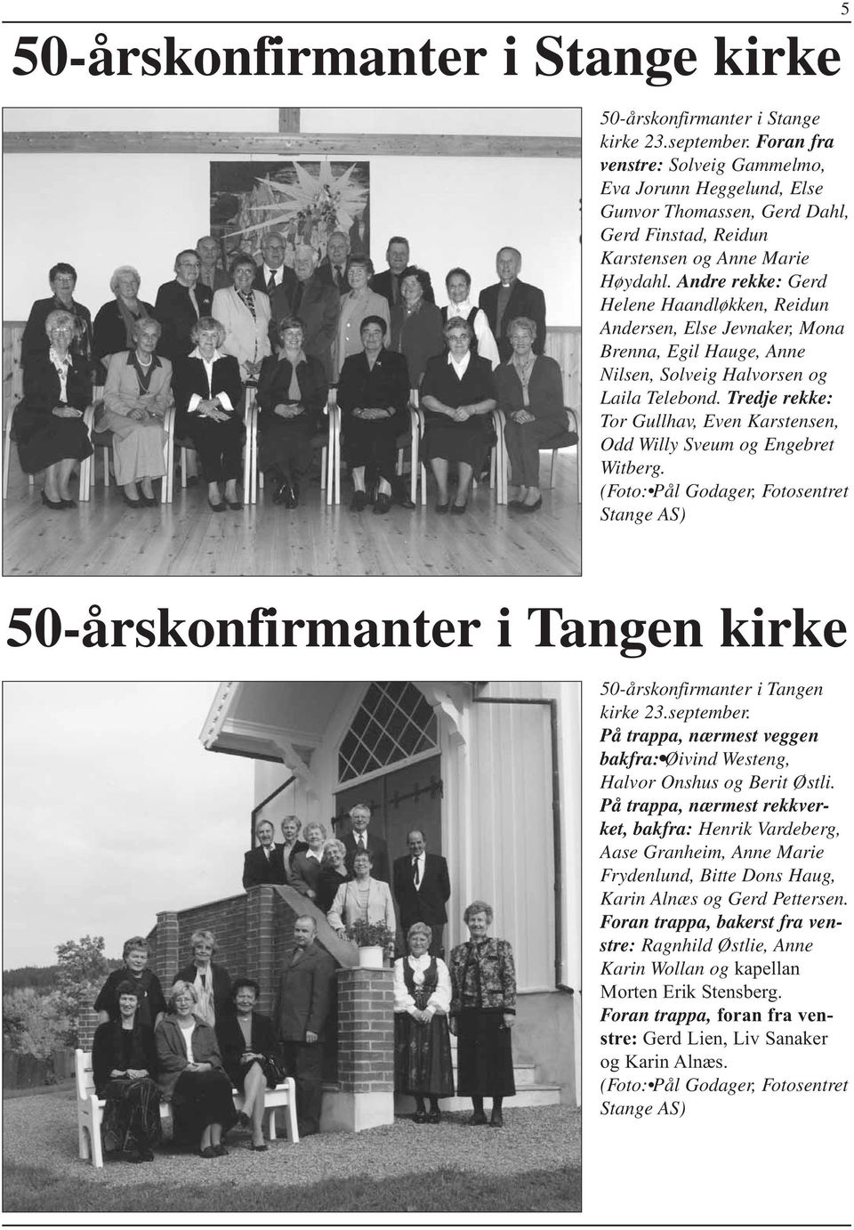 Andre rekke: Gerd Helene Haandløkken, Reidun Andersen, Else Jevnaker, Mona Brenna, Egil Hauge, Anne Nilsen, Solveig Halvorsen og Laila Telebond.