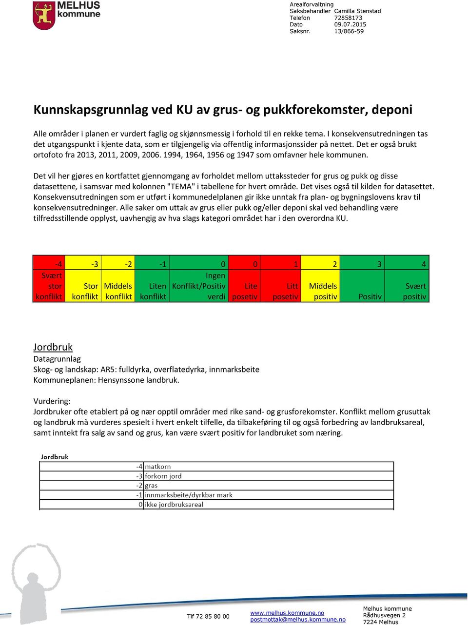 I konsekvensutredningen tas det utgangspunkt i kjente data, som er tilgjengelig via offentlig informasjonssider på nettet. Det er også brukt ortofoto fra 2013, 2011, 2009, 2006.