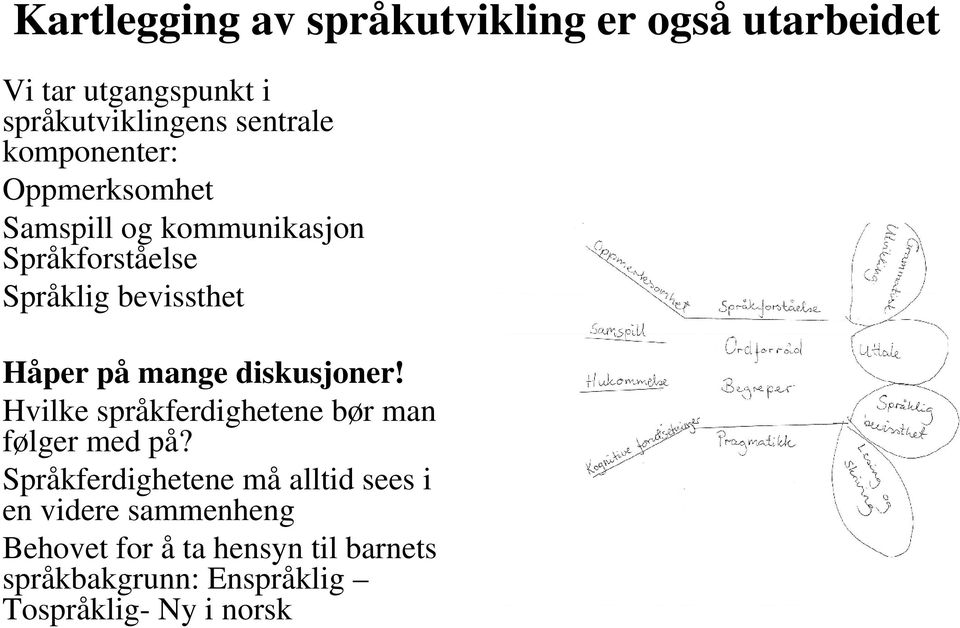 mange diskusjoner! Hvilke språkferdighetene bør man følger med på?