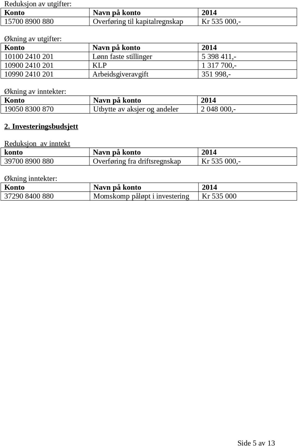 870 Utbytte av aksjer og andeler 2 048 000,- 2.