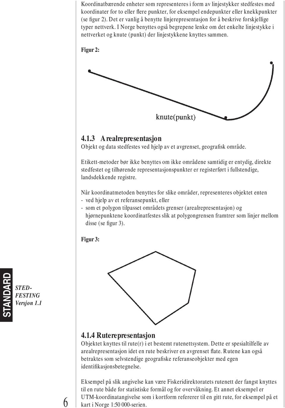 I Norge benyttes også begrepene lenke om det enkelte linjestykke i nettverket og knute (punkt) der linjestykkene knyttes sammen. Figur 2: 4.1.