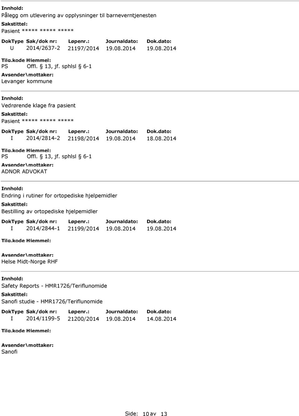 hjelpemidler Bestilling av ortopediske hjelpemidler 2014/2844-1 21199/2014 Helse Midt-Norge RHF Safety