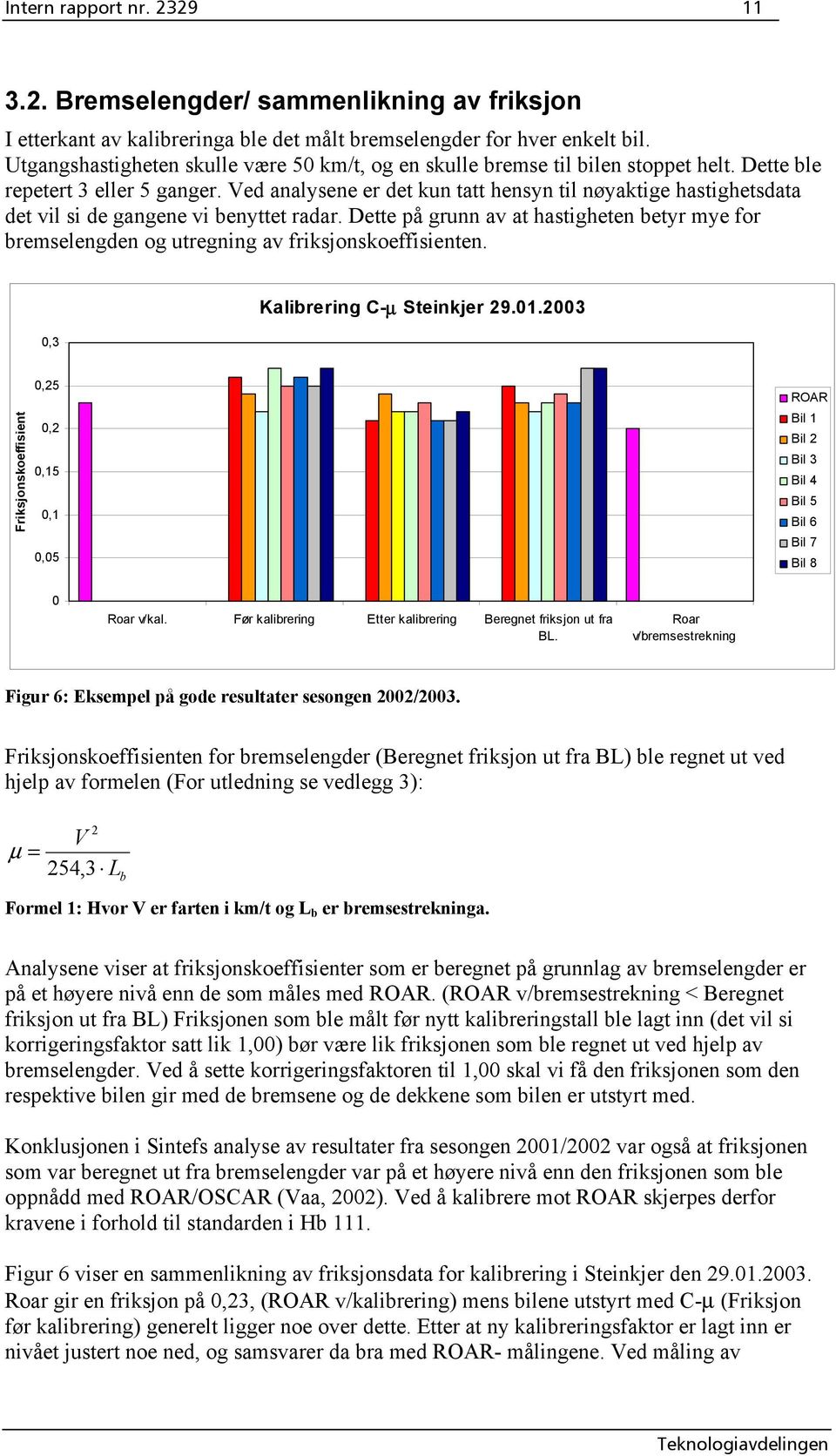 Ved analysene er det kun tatt hensyn til nøyaktige hastighetsdata det vil si de gangene vi benyttet radar.