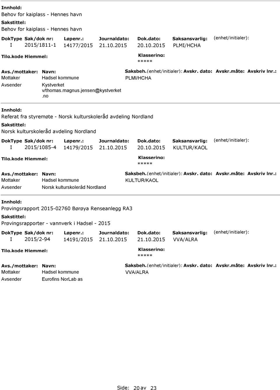 no Referat fra styremøte - Norsk kulturskoleråd avdeling Nordland Norsk kulturskoleråd avdeling Nordland 2015/1085-4 14179/2015