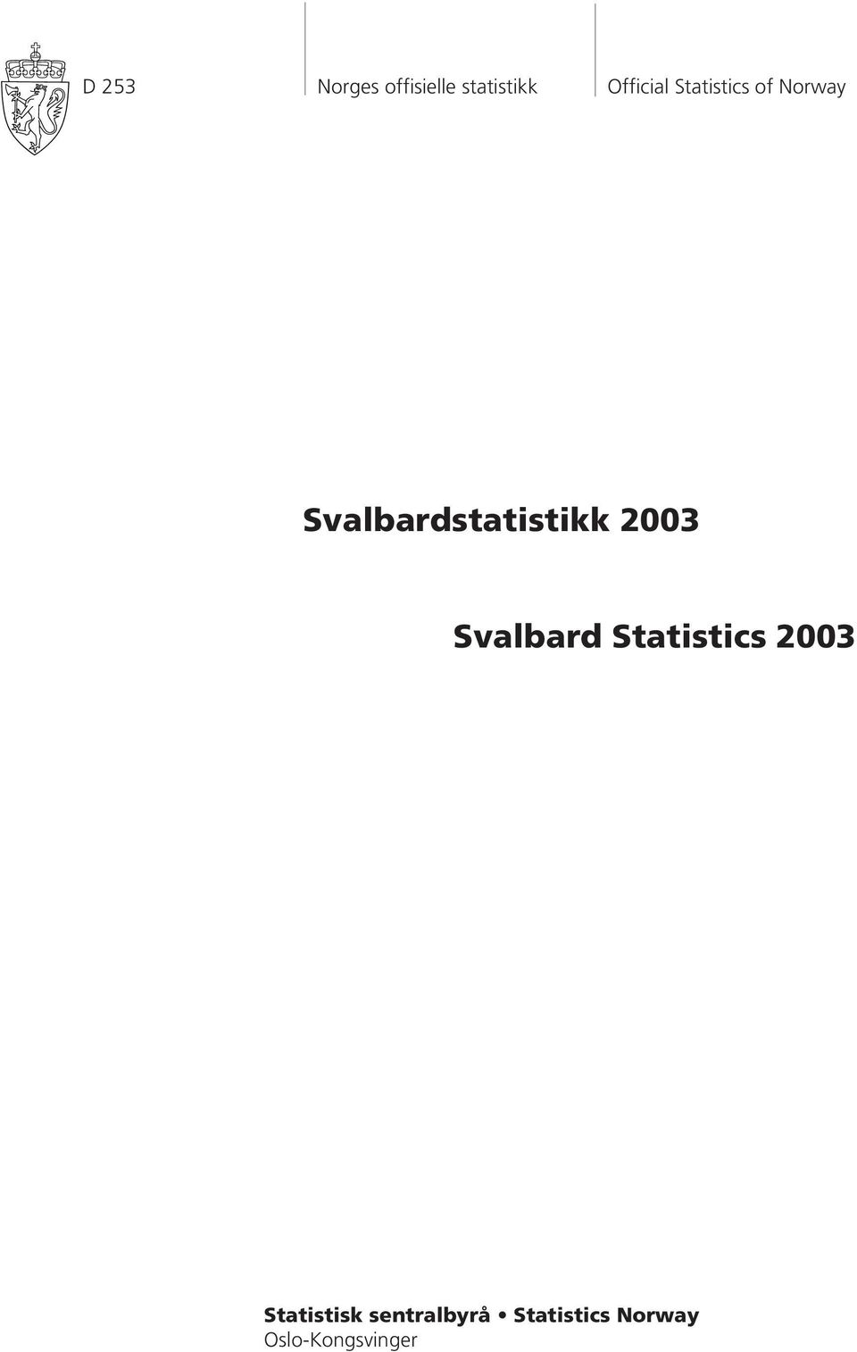 Svalbardstatistikk 2003 Svalbard