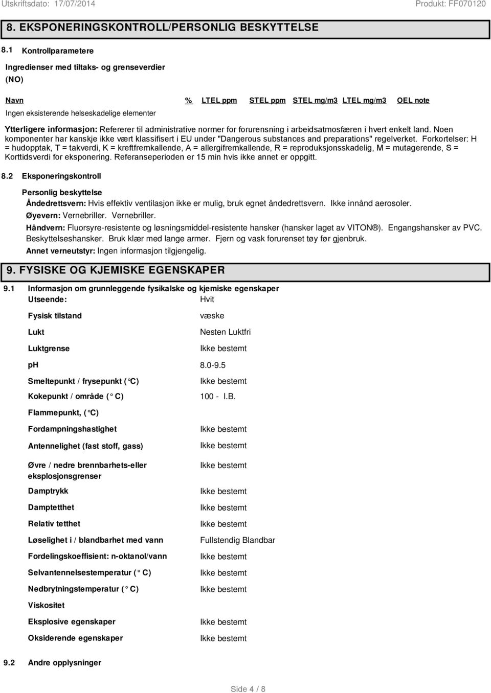 Refererer til administrative normer for forurensning i arbeidsatmosfæren i hvert enkelt land.