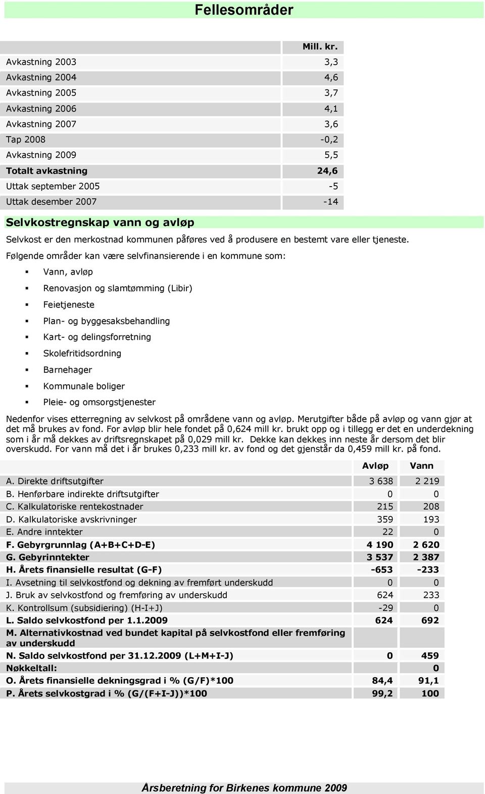 2007-14 Selvkostregnskap vann og avløp Selvkost er den merkostnad kommunen påføres ved å produsere en bestemt vare eller tjeneste.