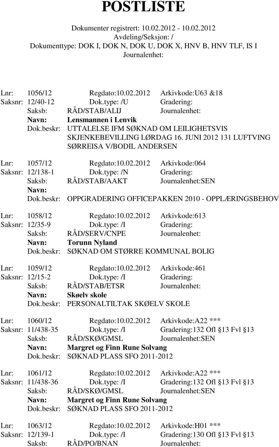 type: /N Gradering: Saksb: RÅD/STAB/AAKT SEN Dok.beskr: OPPGRADERING OFFICEPAKKEN 2010 - OPPLÆRINGSBEHOV Lnr: 1058/12 Regdato:10.02.2012 Arkivkode:613 Saksnr: 12/35-9 Dok.