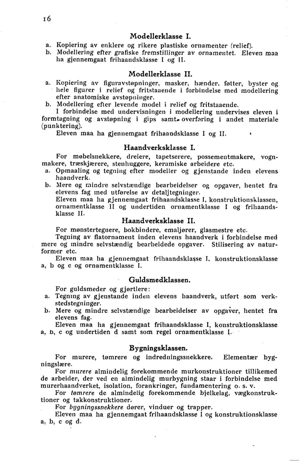 Modellering efter levende model i relief og fritstaaende.