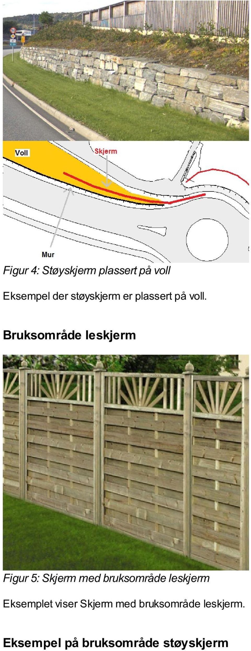 Bruksområde leskjerm Figur 5: Skjerm med bruksområde