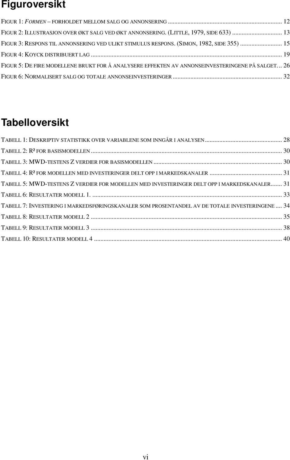 .. 19 FIGUR 5: DE FIRE MODELLENE BRUKT FOR Å ANALYSERE EFFEKTEN AV ANNONSEINVESTERINGENE PÅ SALGET... 26 FIGUR 6: NORMALISERT SALG OG TOTALE ANNONSEINVESTERINGER.