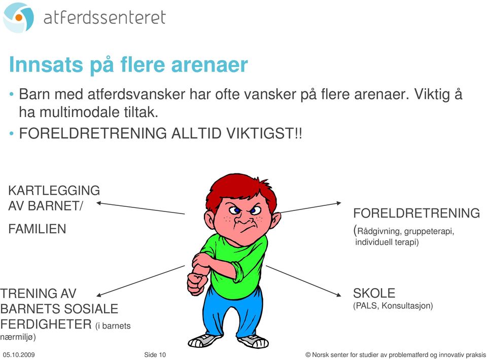 ! KARTLEGGING AV BARNET/ FAMILIEN FORELDRETRENING (Rådgivning, gruppeterapi,