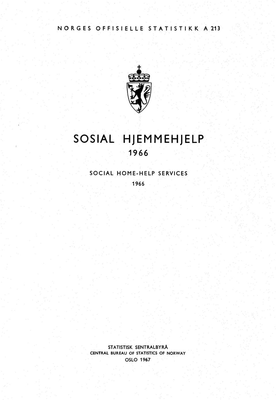 HOME-HELP SERVICES 1966 STATISTISK