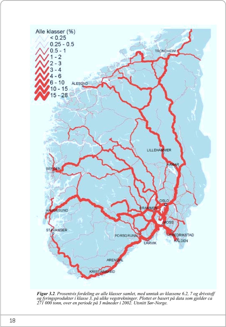 6.2, 7 og drivstoff og fyringsprodukter i klasse 3, på ulike