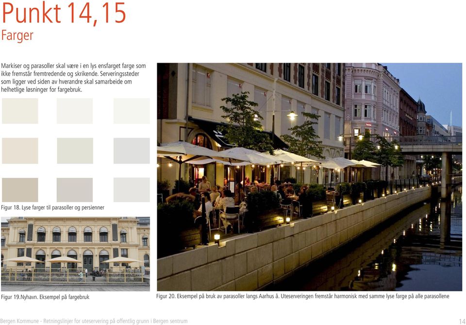 Lyse farger til parasoller og persienner Figur 19.Nyhavn. Eksempel på fargebruk Figur 20.