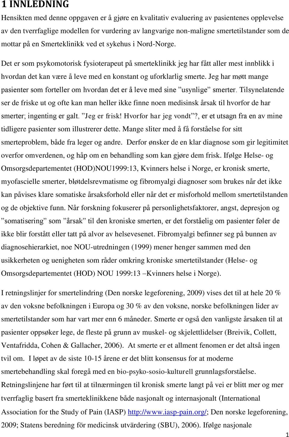 Det er som psykomotorisk fysioterapeut på smerteklinikk jeg har fått aller mest innblikk i hvordan det kan være å leve med en konstant og uforklarlig smerte.