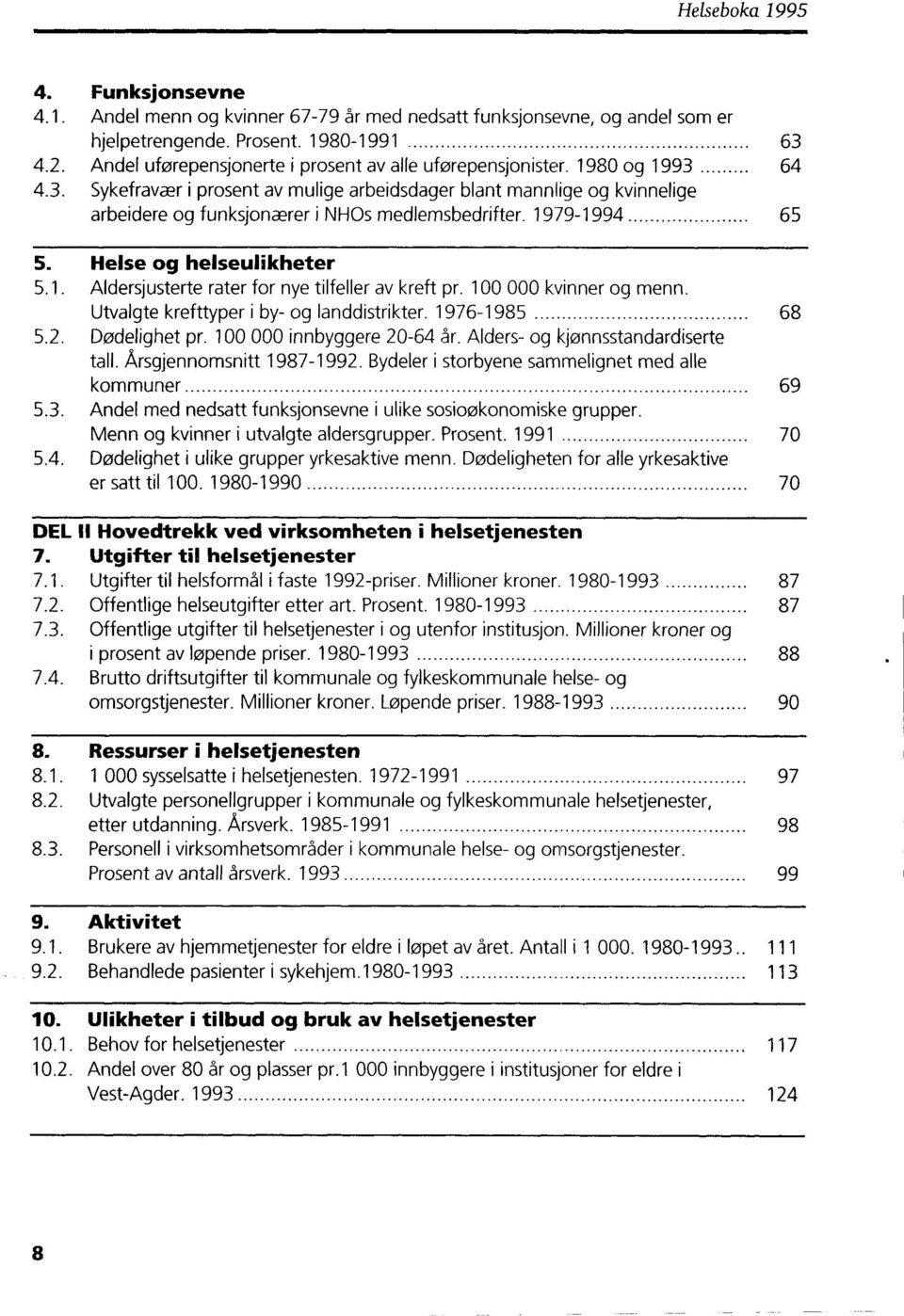 1979-1994 65 5. Helse og helseulikheter 5.1. Aldersjusterte rater for nye tilfeller av kreft pr. 100 000 kvinner og menn. Utvalgte krefttyper i by- og landdistrikter. 1976-1985 68 5.2. Dødelighet pr.