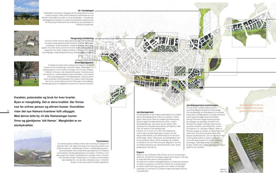 I bebyggelsen på bysiden av parken kan plasseres funksjoner som har tilknytning til Hedmarks rike landbrug og nye potensialer for utvikling av landbruket.