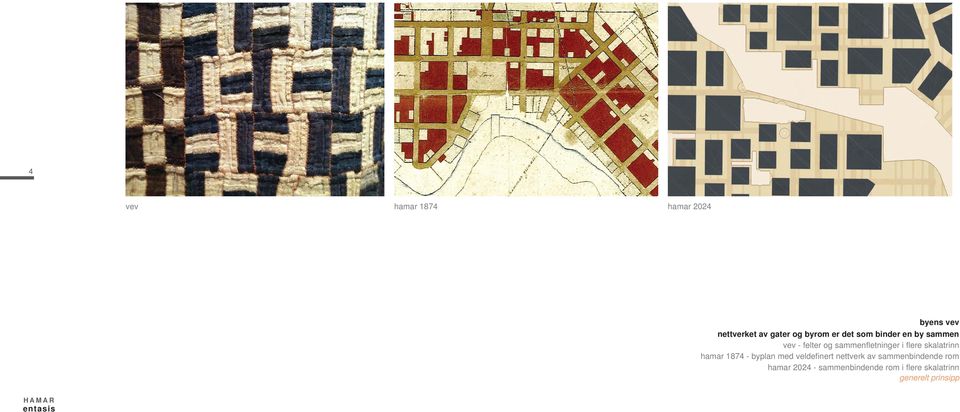 skalatrinn hamar 1874 - byplan med veldefi nert nettverk av sammenbindende
