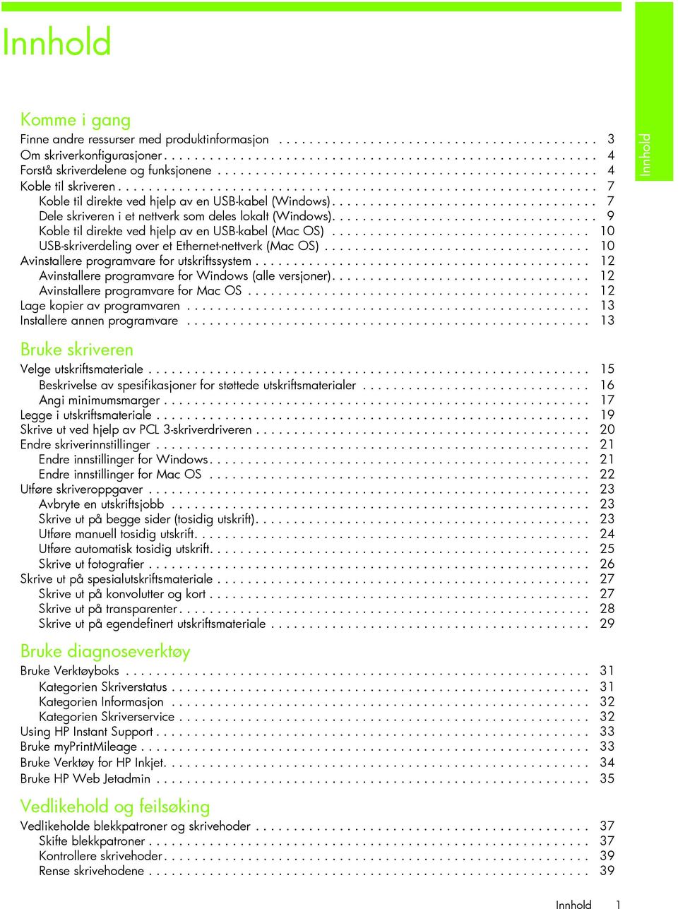 .................................. 7 Dele skriveren i et nettverk som deles lokalt (Windows)................................... 9 Koble til direkte ved hjelp av en USB-kabel (Mac OS).