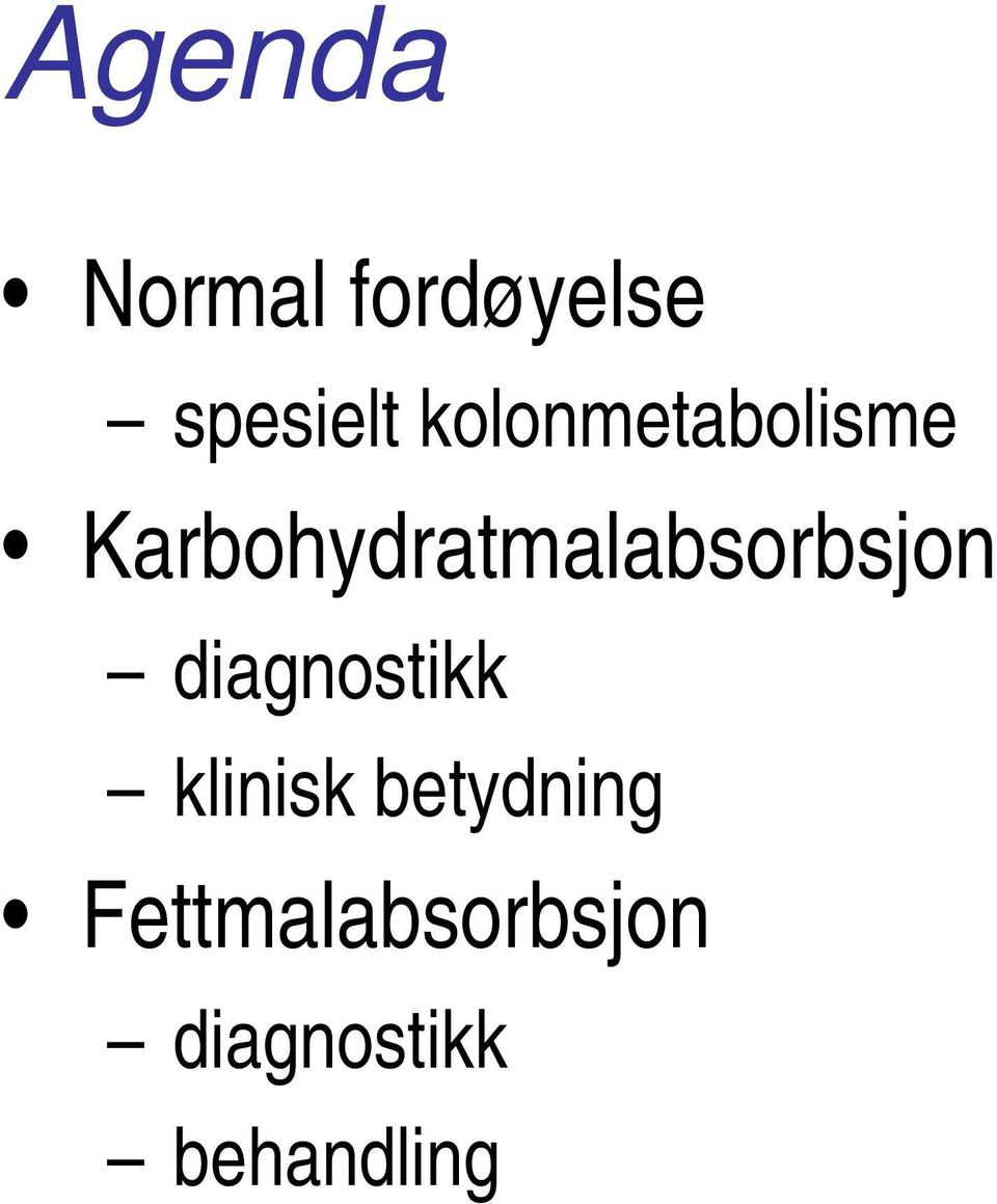 Karbohydratmalabsorbsjon diagnostikk