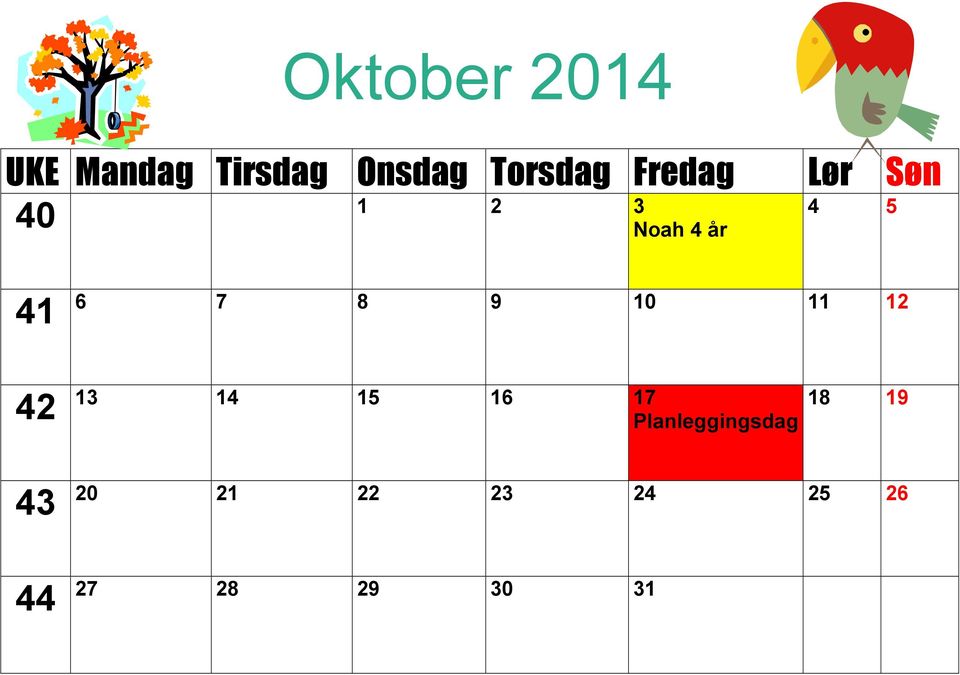 9 10 11 12 42 13 14 15 16 17 Planleggingsdag