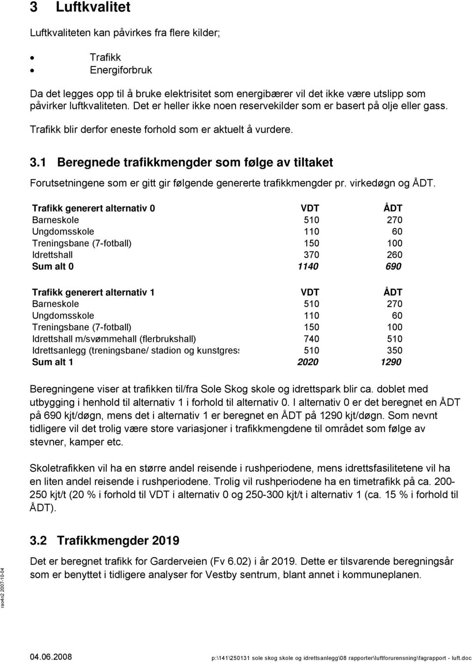 1 Beregnede trafikkmengder som følge av tiltaket Forutsetningene som er gitt gir følgende genererte trafikkmengder pr. virkedøgn og ÅDT.