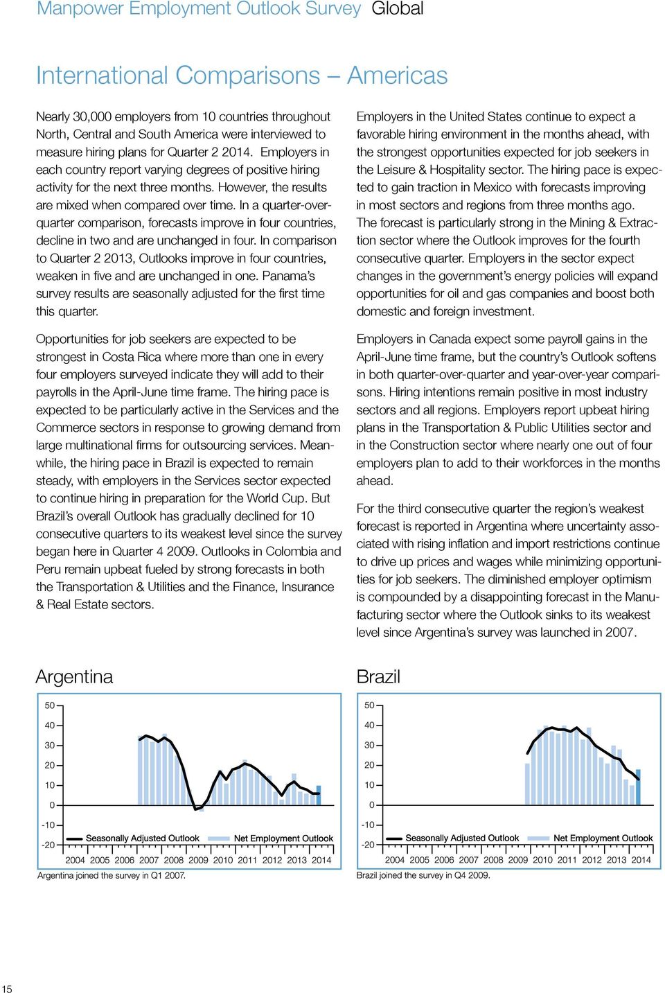 In a quarter-overquarter comparison, forecasts improve in four countries, decline in two and are unchanged in four.