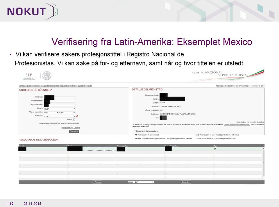 Registr Nacinal de Prfesinistas.