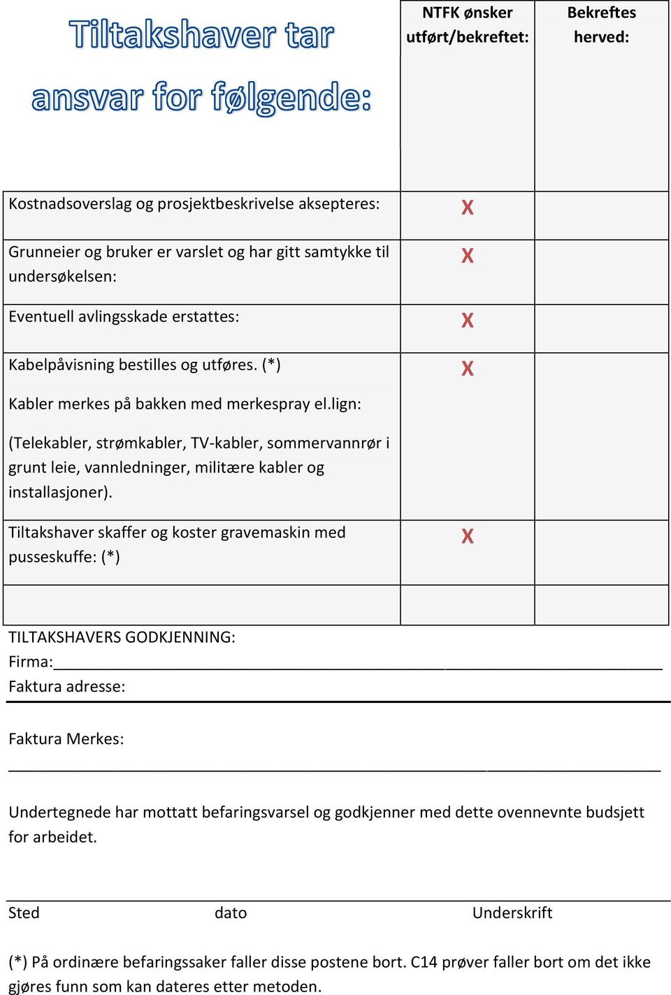 lign: (Telekabler, strømkabler, TV-kabler, sommervannrør i grunt leie, vannledninger, militære kabler og installasjoner).