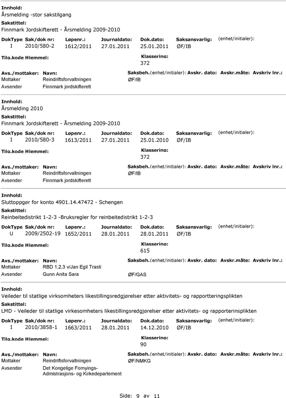 47472 - Schengen Reinbeitedistrikt 1-2-3 -Bruksregler for reinbeitedistrikt 1-2-3 2009/2502-19 1652/2011 615 RBD 1,2,3 v/jan Egil Trasti Gunn Anita Sara Veileder til statlige virksomheters