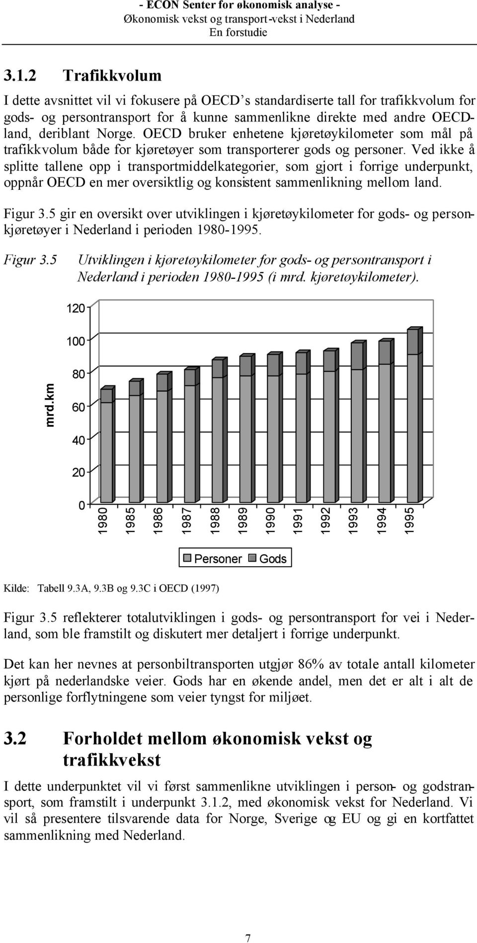 Ved ikke å splitte tallene opp i transportmiddelkategorier, som gjort i forrige underpunkt, oppnår OECD en mer oversiktlig og konsistent sammenlikning mellom land. Figur 3.