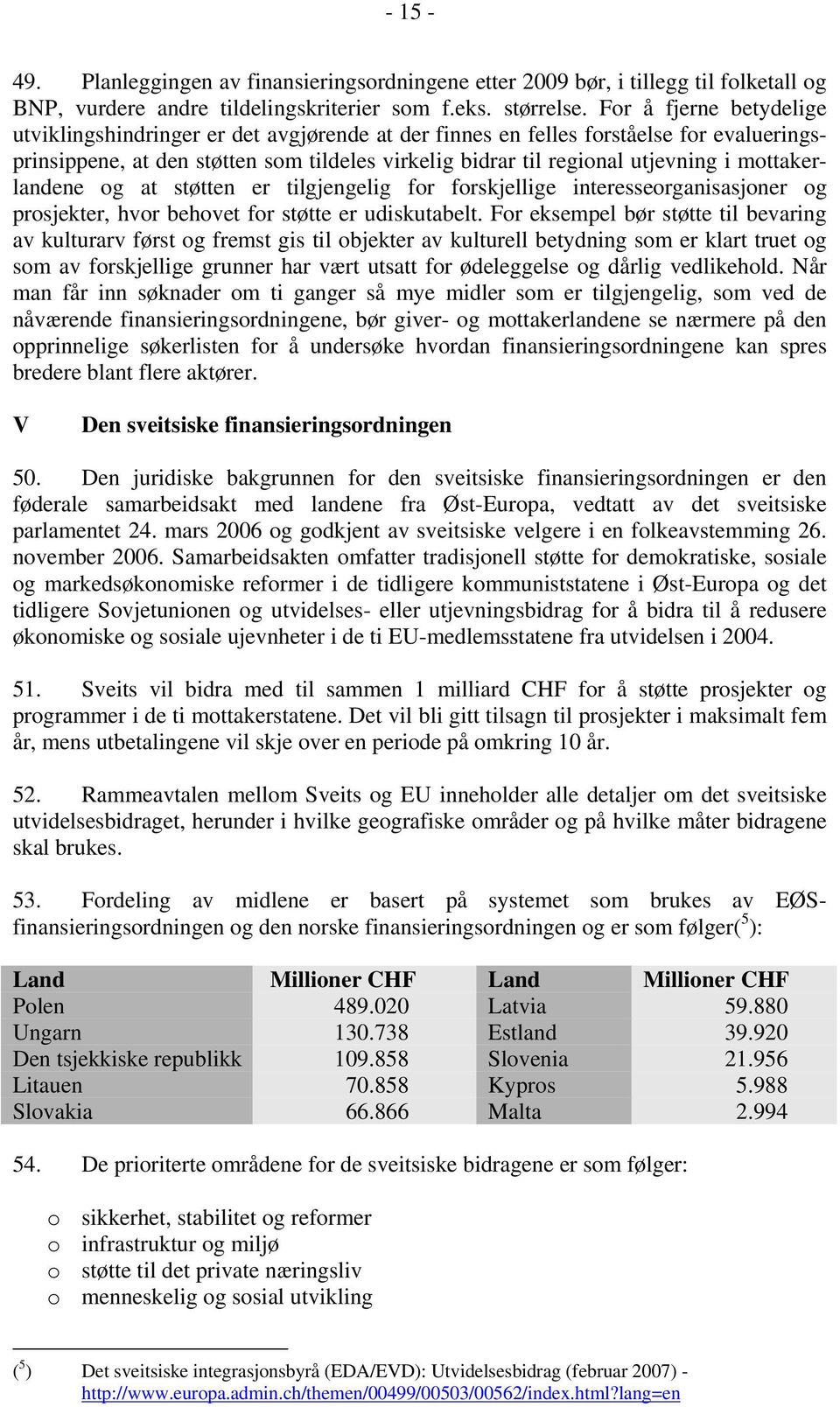 mottakerlandene og at støtten er tilgjengelig for forskjellige interesseorganisasjoner og prosjekter, hvor behovet for støtte er udiskutabelt.