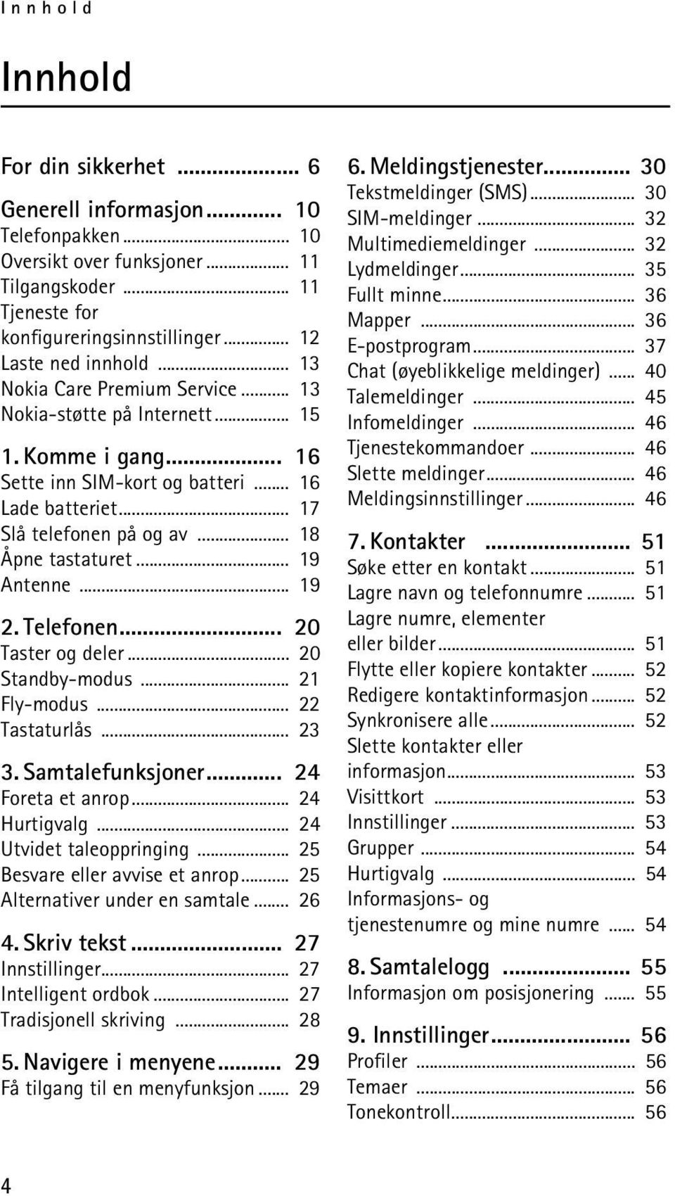 .. 19 Antenne... 19 2. Telefonen... 20 Taster og deler... 20 Standby-modus... 21 Fly-modus... 22 Tastaturlås... 23 3. Samtalefunksjoner... 24 Foreta et anrop... 24 Hurtigvalg.