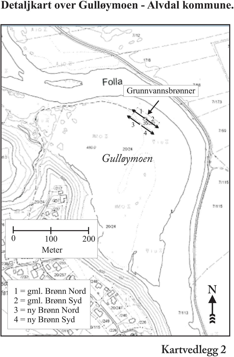 Meter 1 = gml. Brønn Nord 2 = gml.