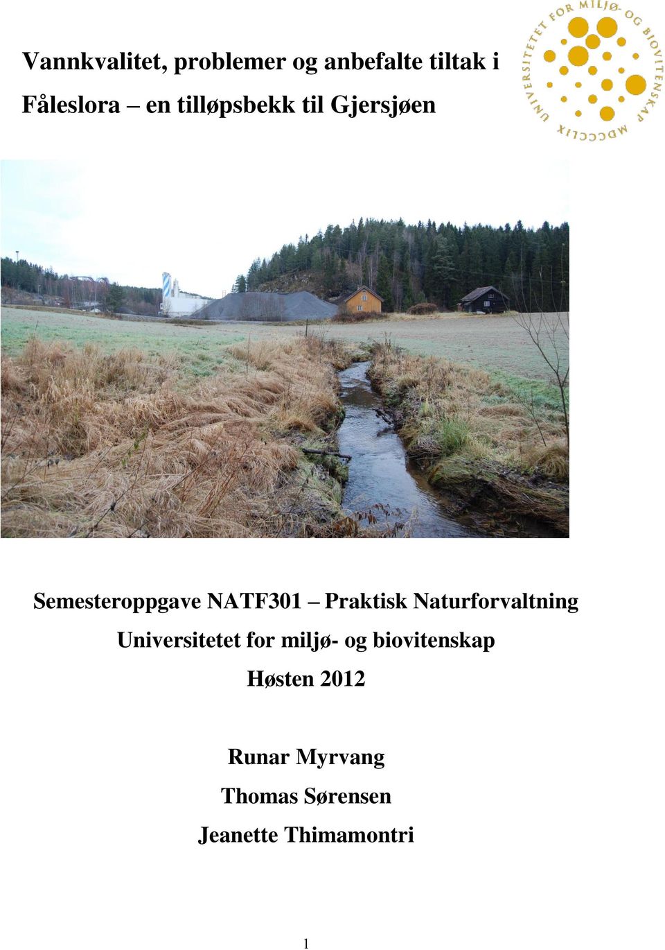 Naturforvaltning Universitetet for miljø- og biovitenskap